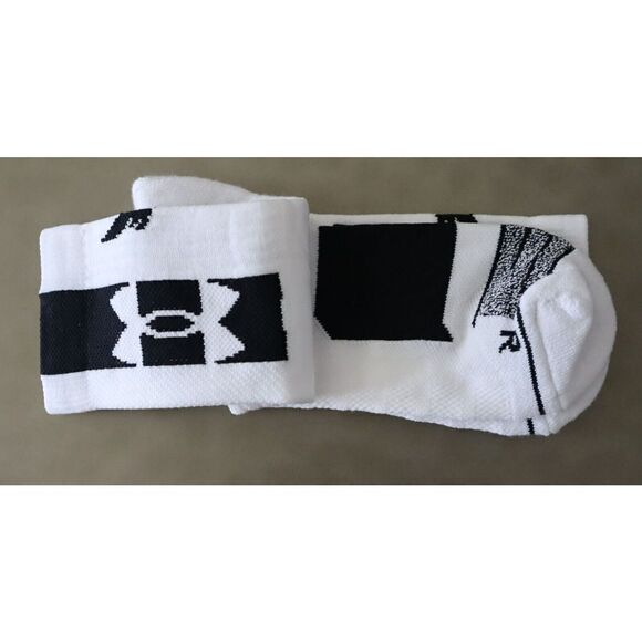 Under Armour 1375676 100 Mens 8.5-13 White Project Rock Playmaker Mid-Crew Socks - Picture 3 of 6